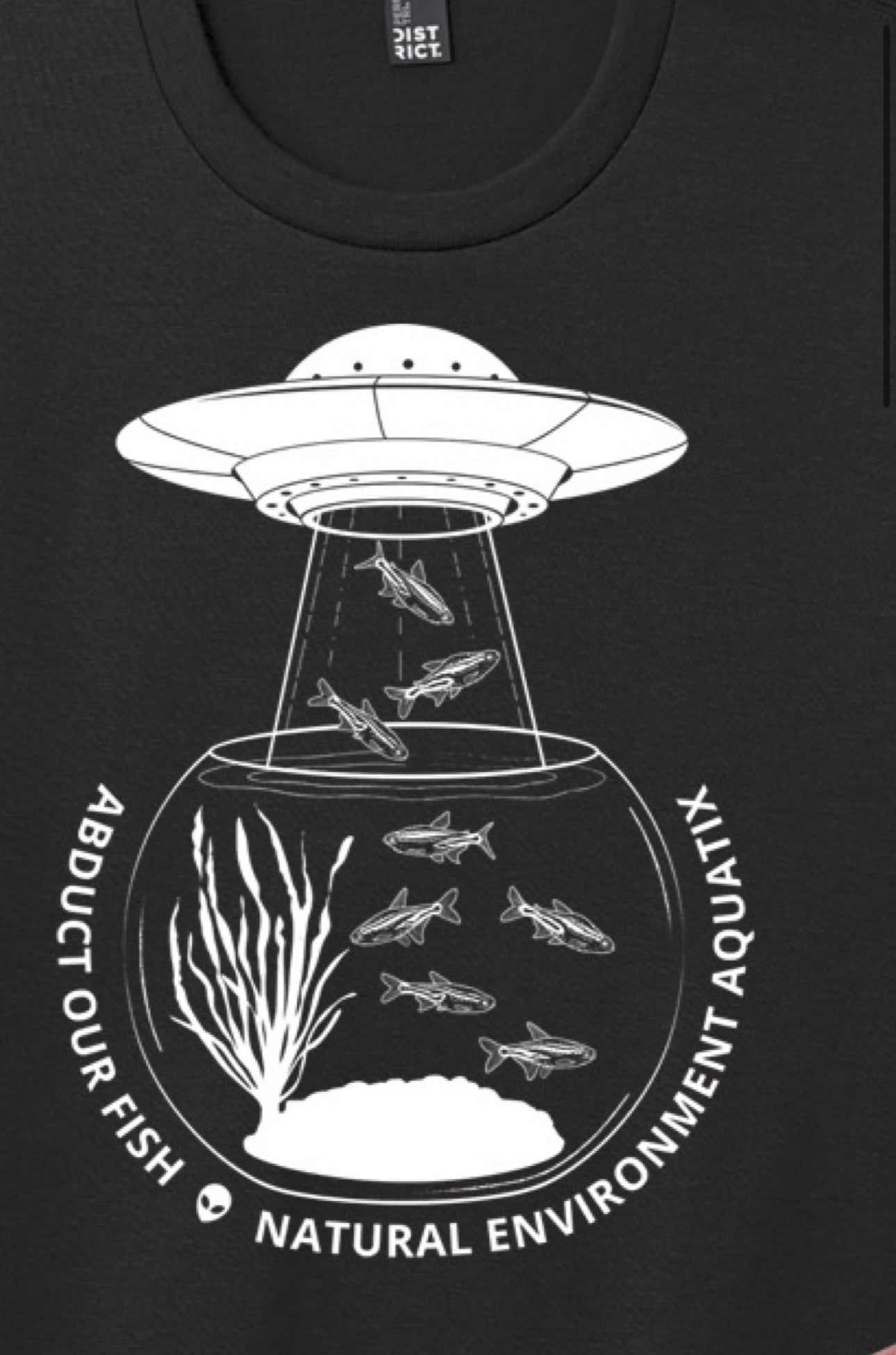 Abduct Our Fish Front Design T-shirt