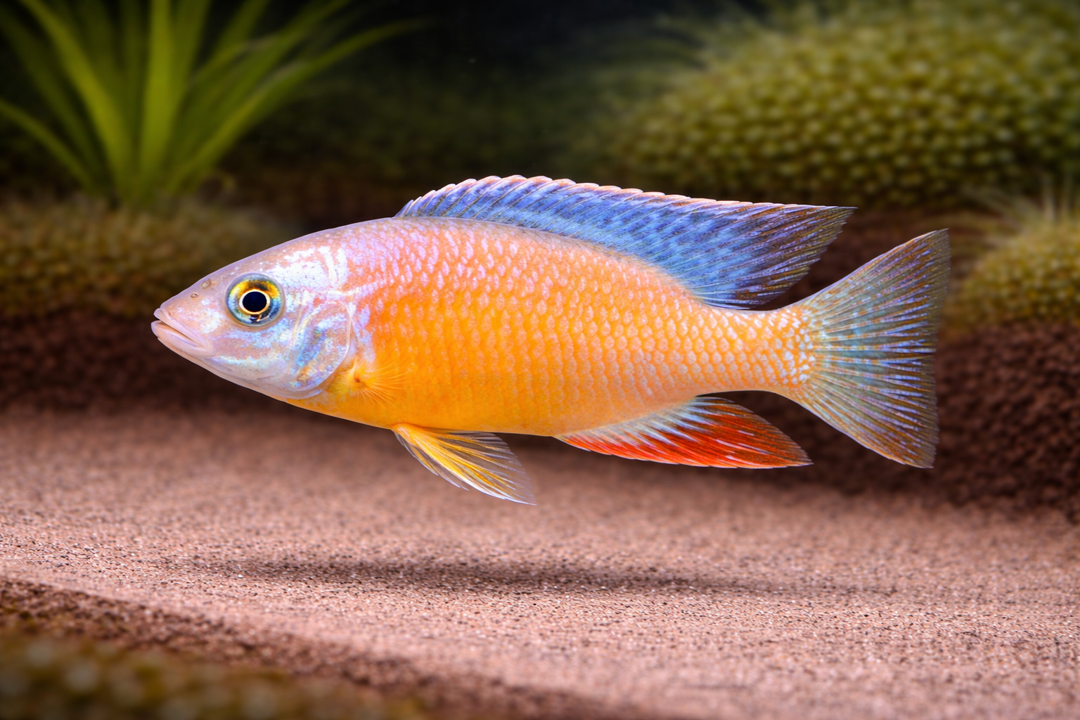 Albino Taiwan cichlid