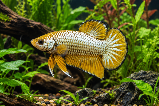 Plakat Mustard Dragon Male Betta Fish