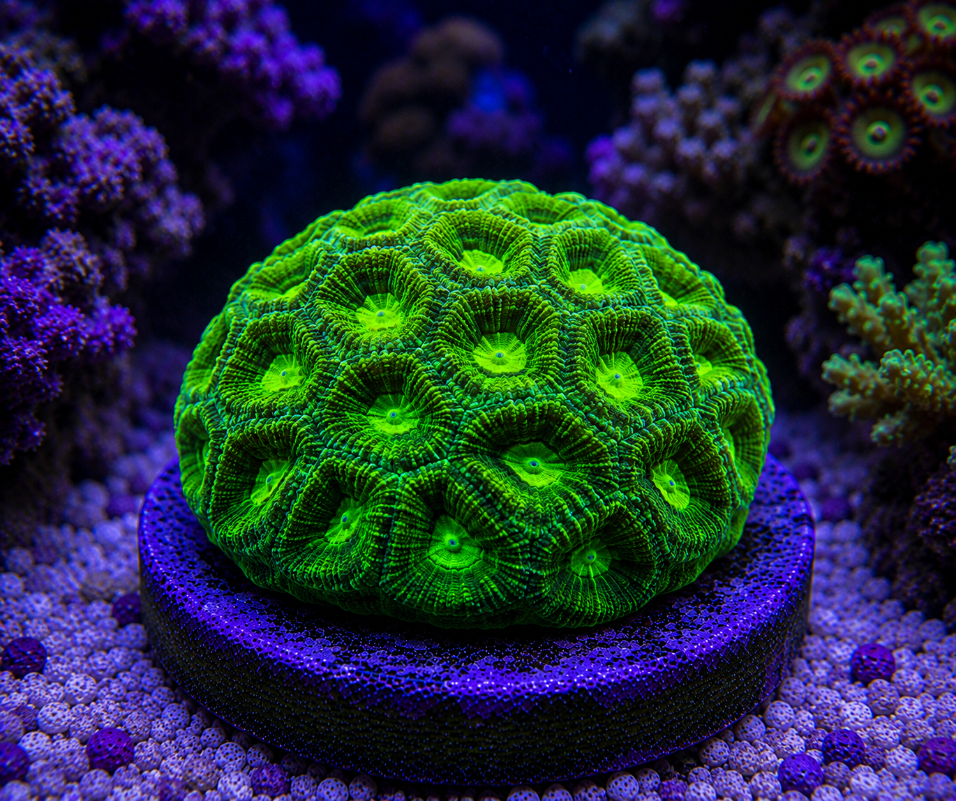 Green Metallic Pineapple Favia