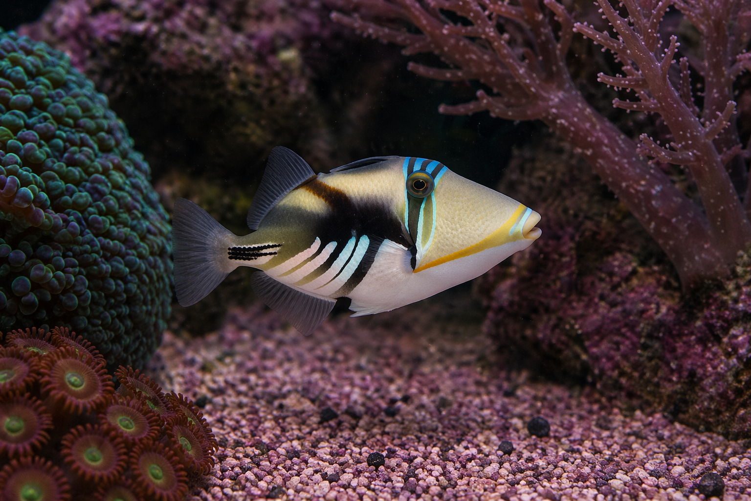 Humu Sample Humu Picasso Triggerfish – Natural Environment Aquatix