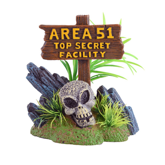 Area 51 With Skull Aquarium Ornament